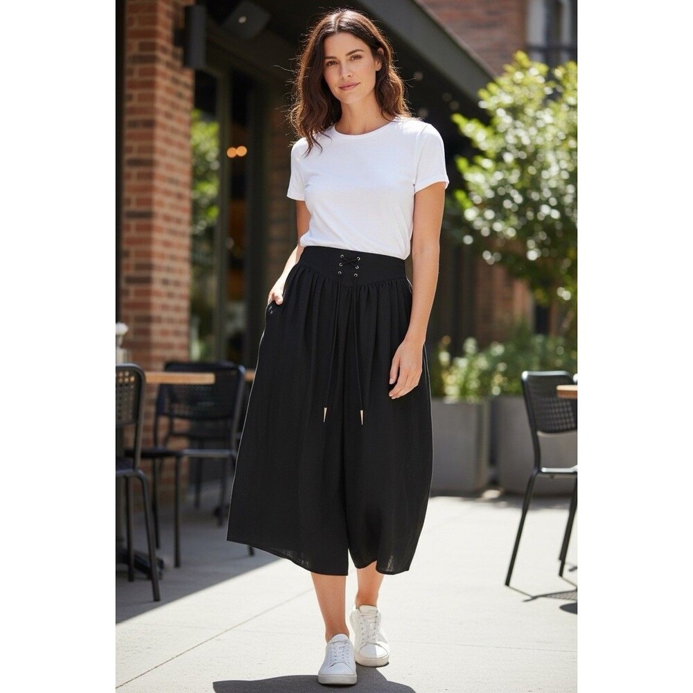 VTG Yvonne Black Maxi Skirt Women's Rockabilly Corset Style Lace Gothic size 40